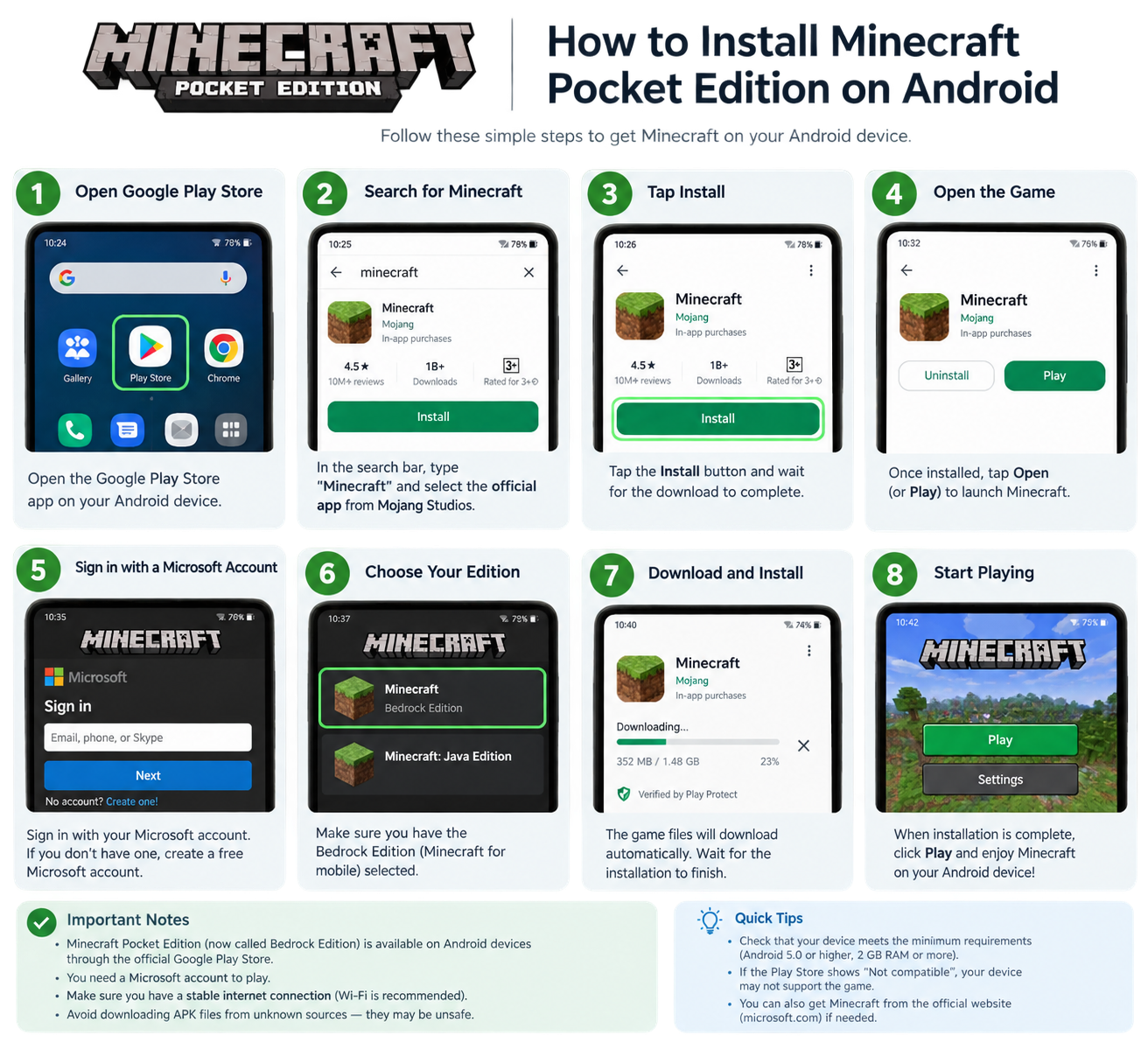 Android Pocket Edition Installation